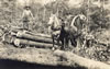 Miscellaneous To 1939: Big Wheel being used in a logging camp - Early 1900's
