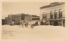 City - 1940's: Snow removal equipment on Main Street - Quay's Barber Shop in the background